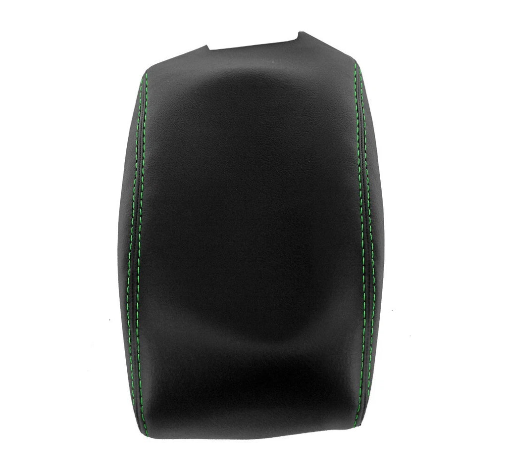 Leather Console Armrest Cover for Jeep Wrangler (2011–2017) Green Stitch