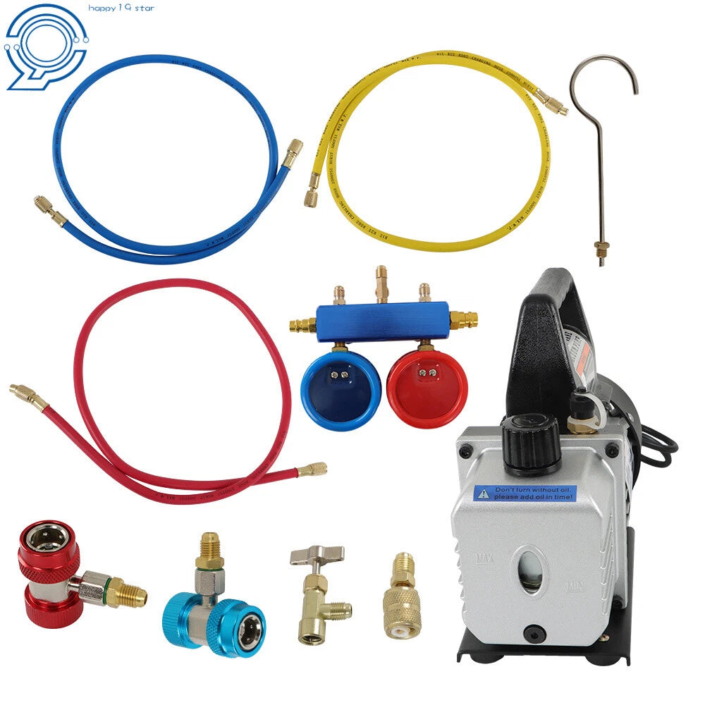 Air Vacuum Pump for HVAC AC Manifold Gauge Set (110V)