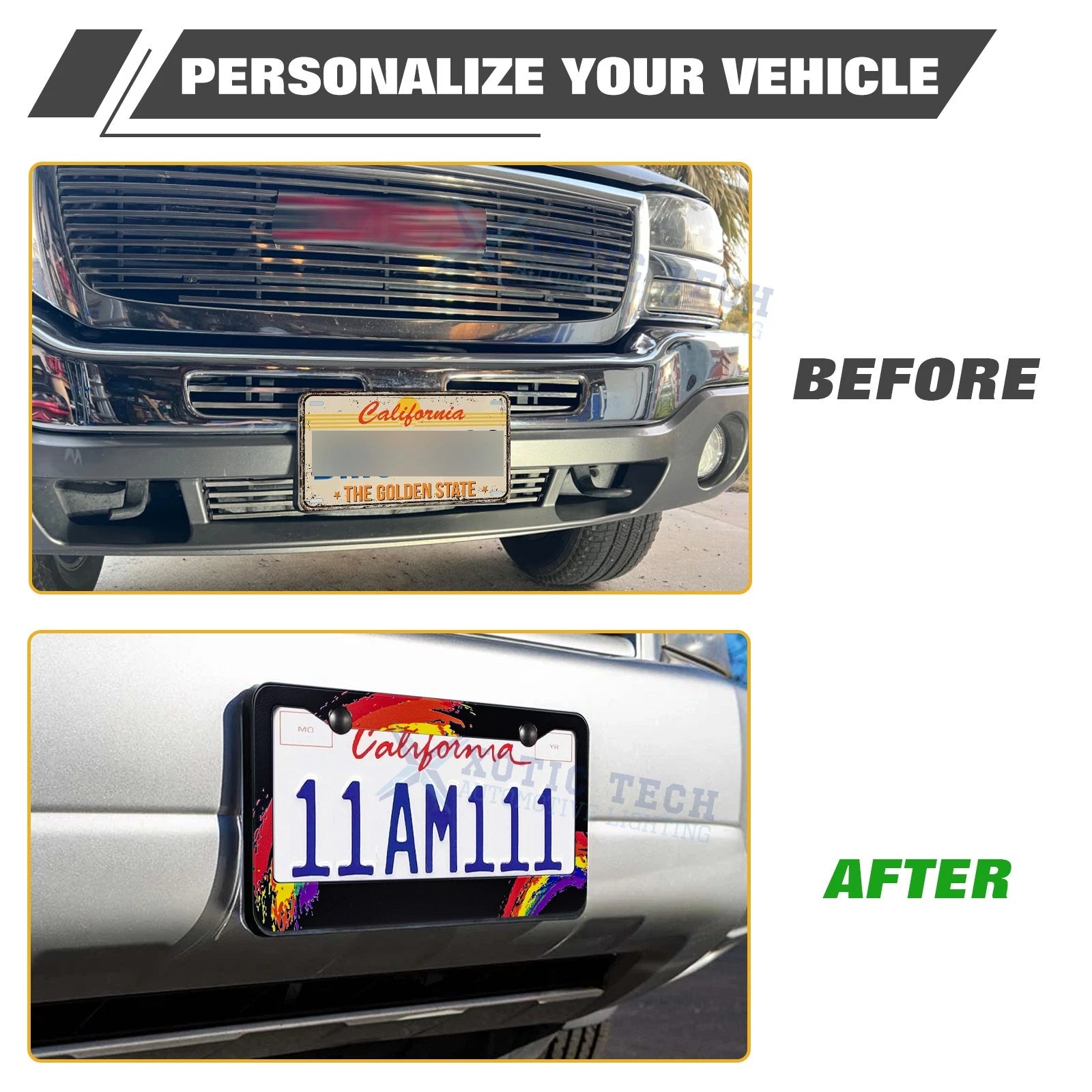 Stainless Steel License Plate Frame for Universal Fit (12x6 Inch) (2020-2026)