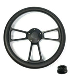 14 Inch Black Leather Steering Wheel Cover for Toyota Hilux (2005–2015)