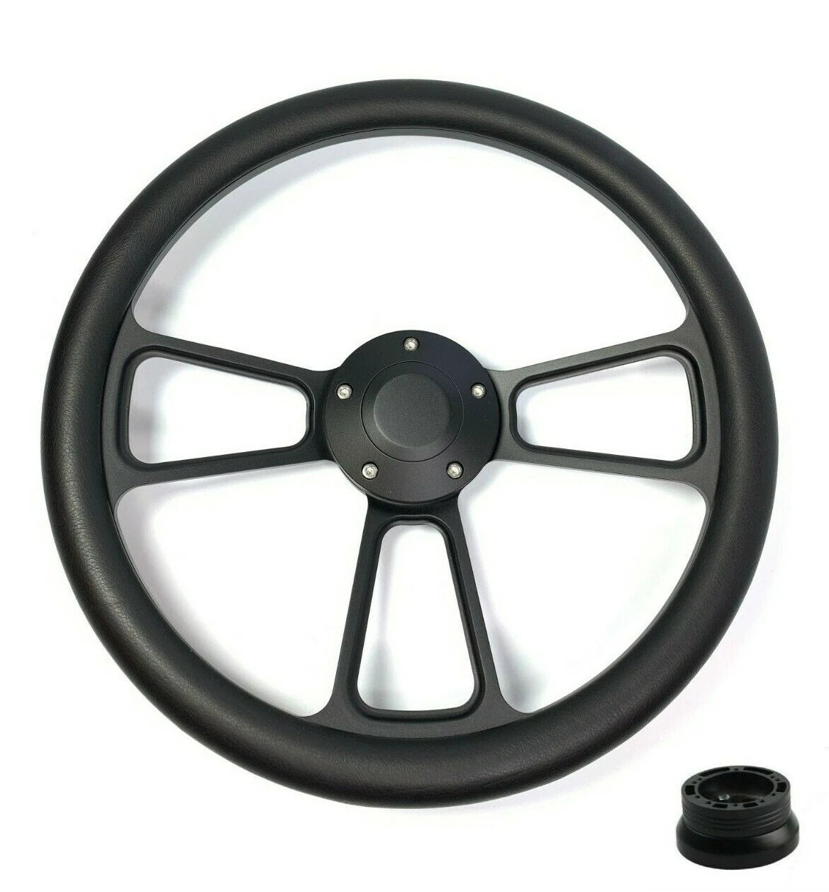 14 Inch Black Leather Steering Wheel Cover for Toyota Hilux (2005–2015)