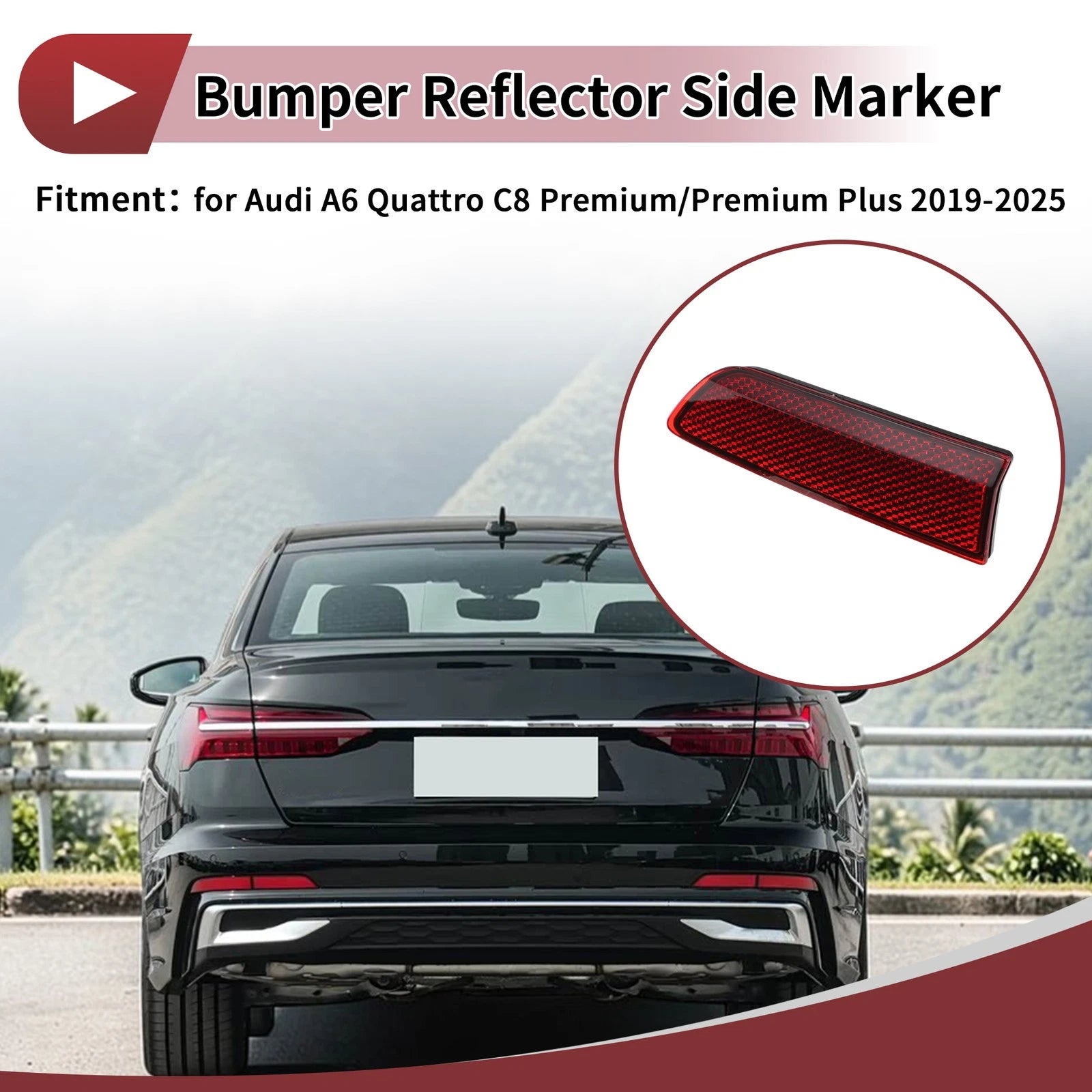 Rear Right Inner Side Bumper Reflector No. 4K0945104D for Audi A6 Quattro (2019–2023)