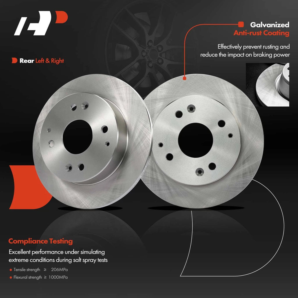 Rear Disc Brake Rotors & Ceramic Pads for Acura CL Honda Accord (1991–1997)