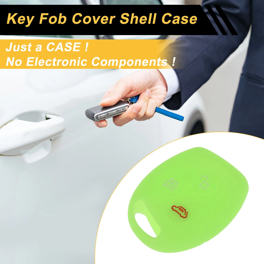 Light Blue Glow Car Key Case for Ford Courier (2016–2022) - 3 Buttons