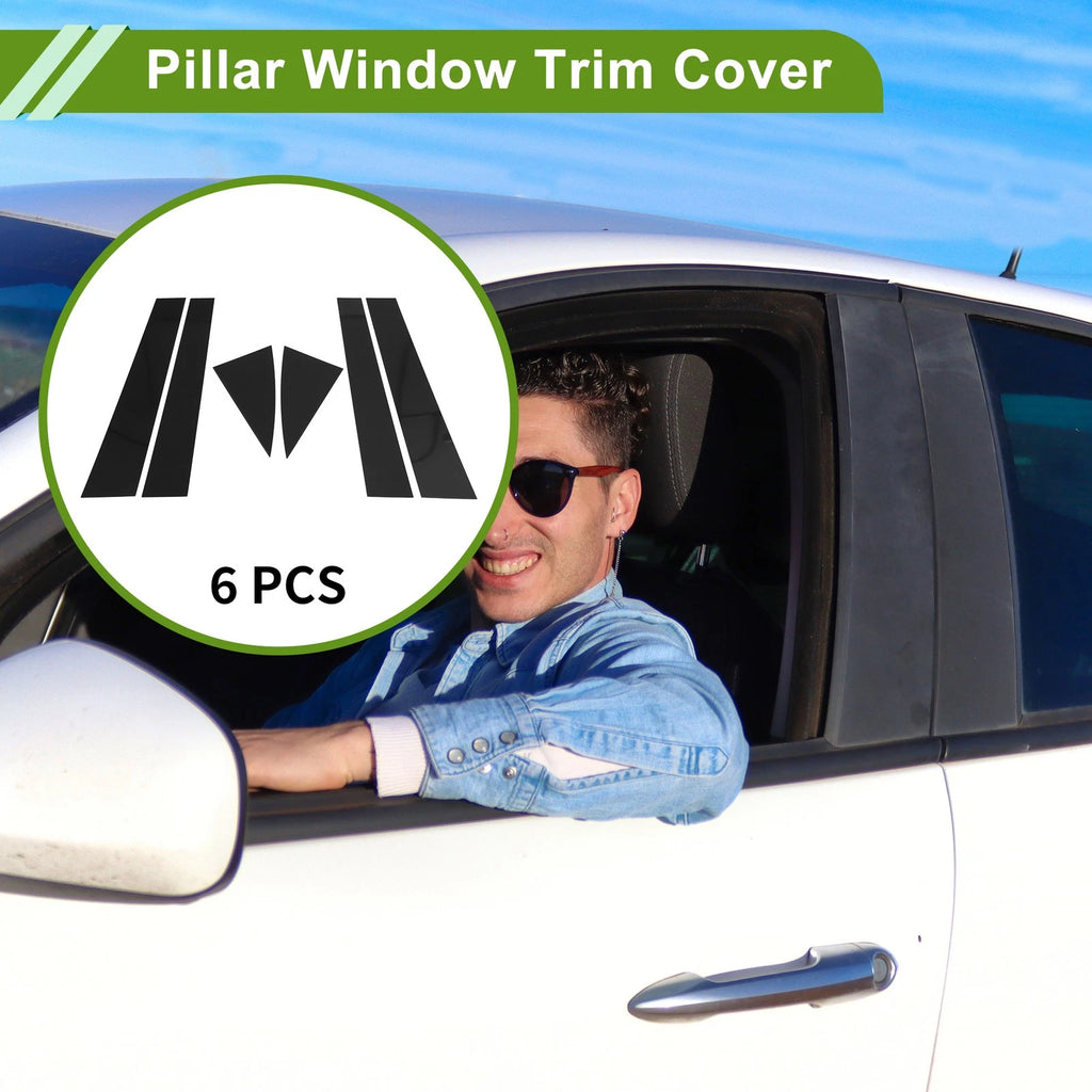 6 Pcs Pillar Window Trim for Chevy Equinox (2005–2009) Black
