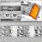 Chrome Housing LED DRL Bumper Light + Signal for Chevy Silverado/Avalanche (2003–2007)
