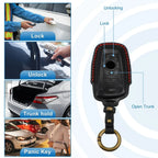 Remote Key Fob Case Cover 4-Button for BMW Faux Leather Black