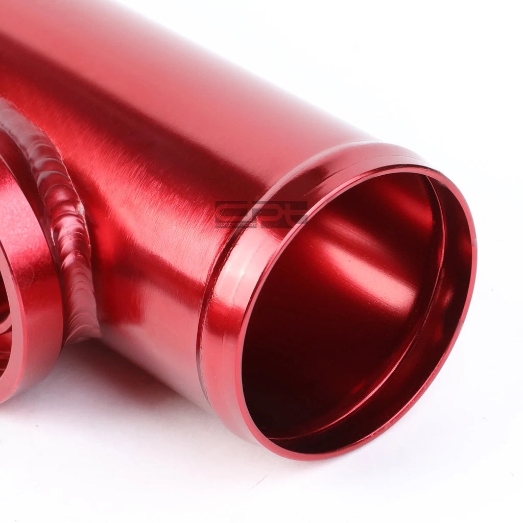 Dual SSQV Sequential Turbo Charger Blow Off Valve Flange Adapter Pipe Red