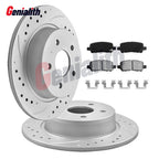 Rear Drilled Brake Rotors & Pads for Chevrolet Impala (2011–2013)