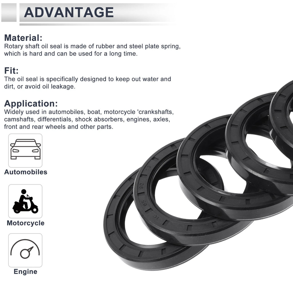 Set of 5 Oil Seal Rotary Shaft Seal for Various Models (65x90x13mm)