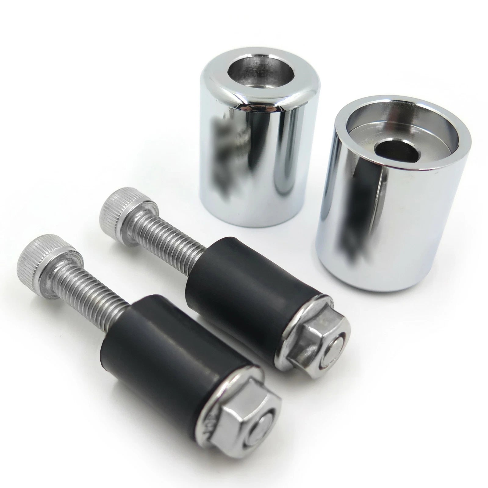 Bar Ends "ZXR" Chrome Rubber for Kawasaki Ninja 650R / EX650R (2006–2012)