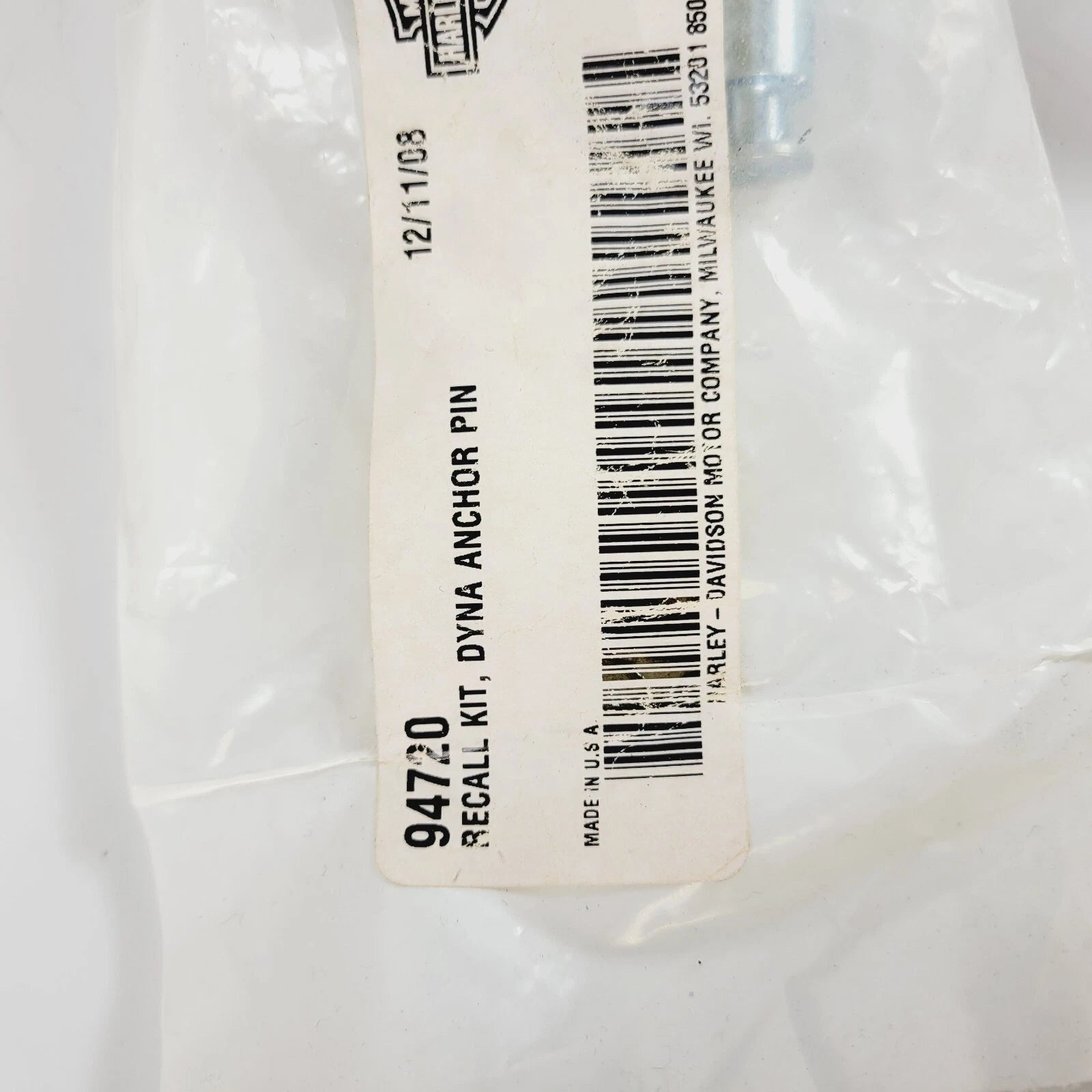 Harley-Davidson Dyna Anchor Pin Recall Kit 94720 (2012–2017)