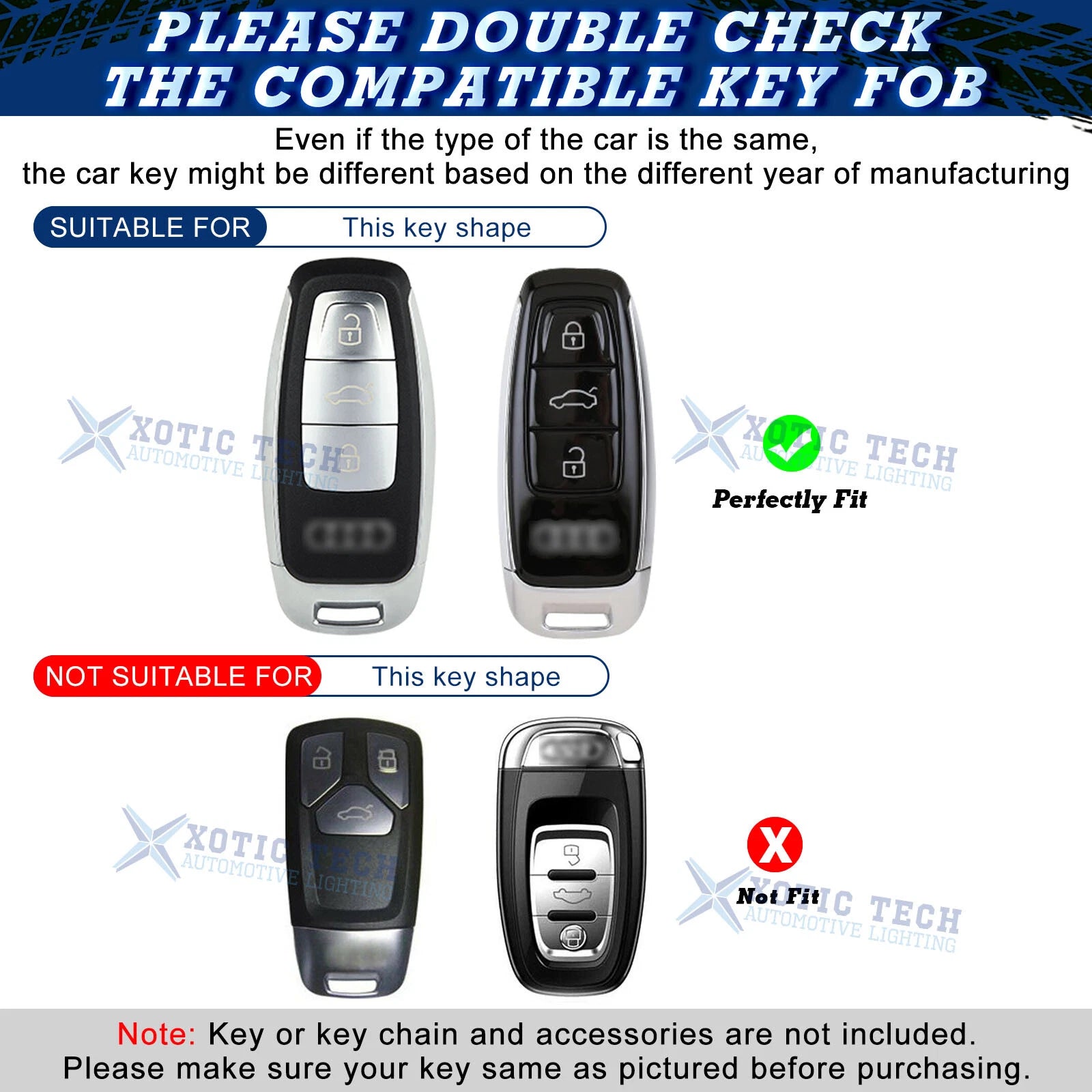 Purple Soft TPU Full Protect Remote Key Fob Cover for Audi (2005-2011)