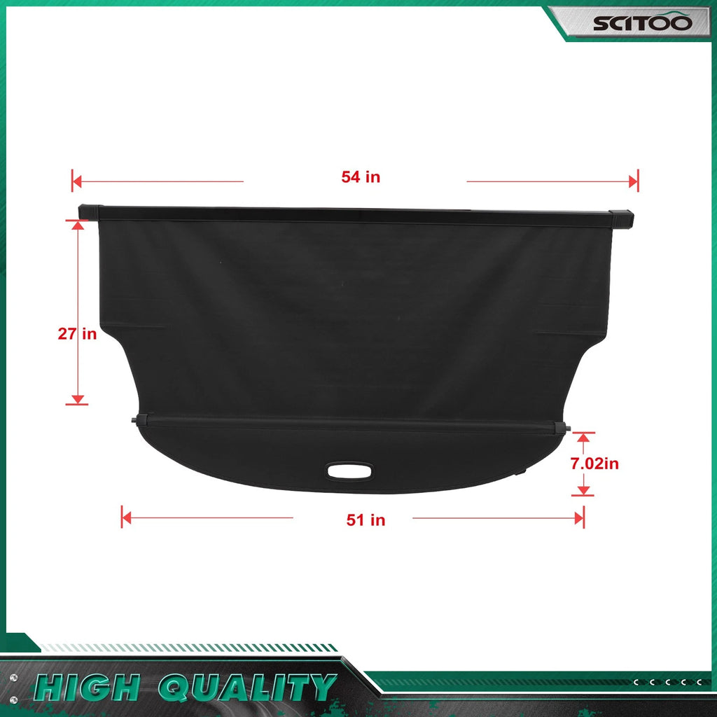 Cargo Cover for Mazda CX-7 (2007–2012) Black Rear Trunk Security
