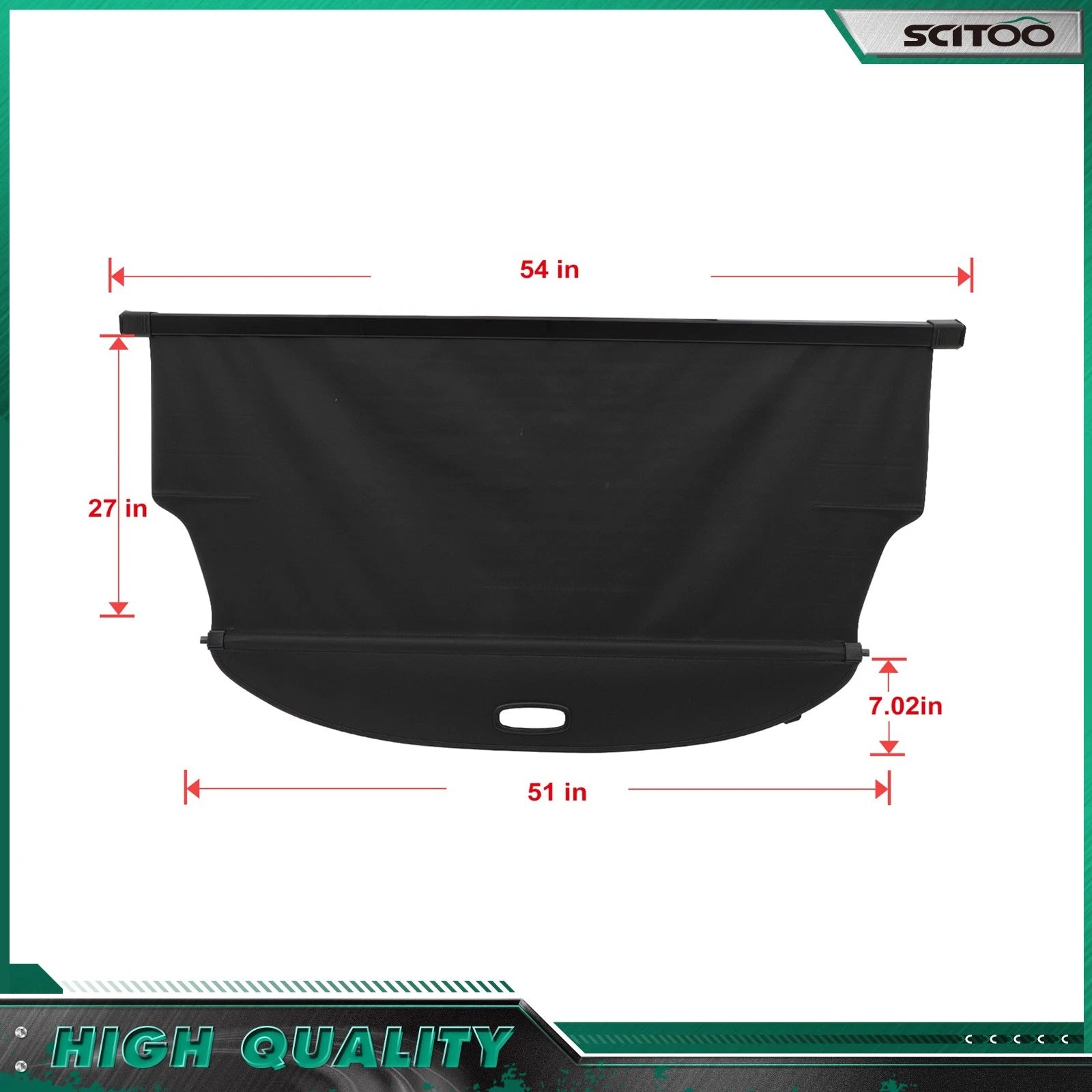 Cargo Cover for Mazda CX-7 (2007–2012) Black Rear Trunk Security