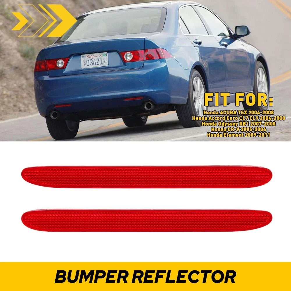 Set of 2 Rear Bumper Reflectors for Honda Accord Euro CL7 CL9 (2004–2008)