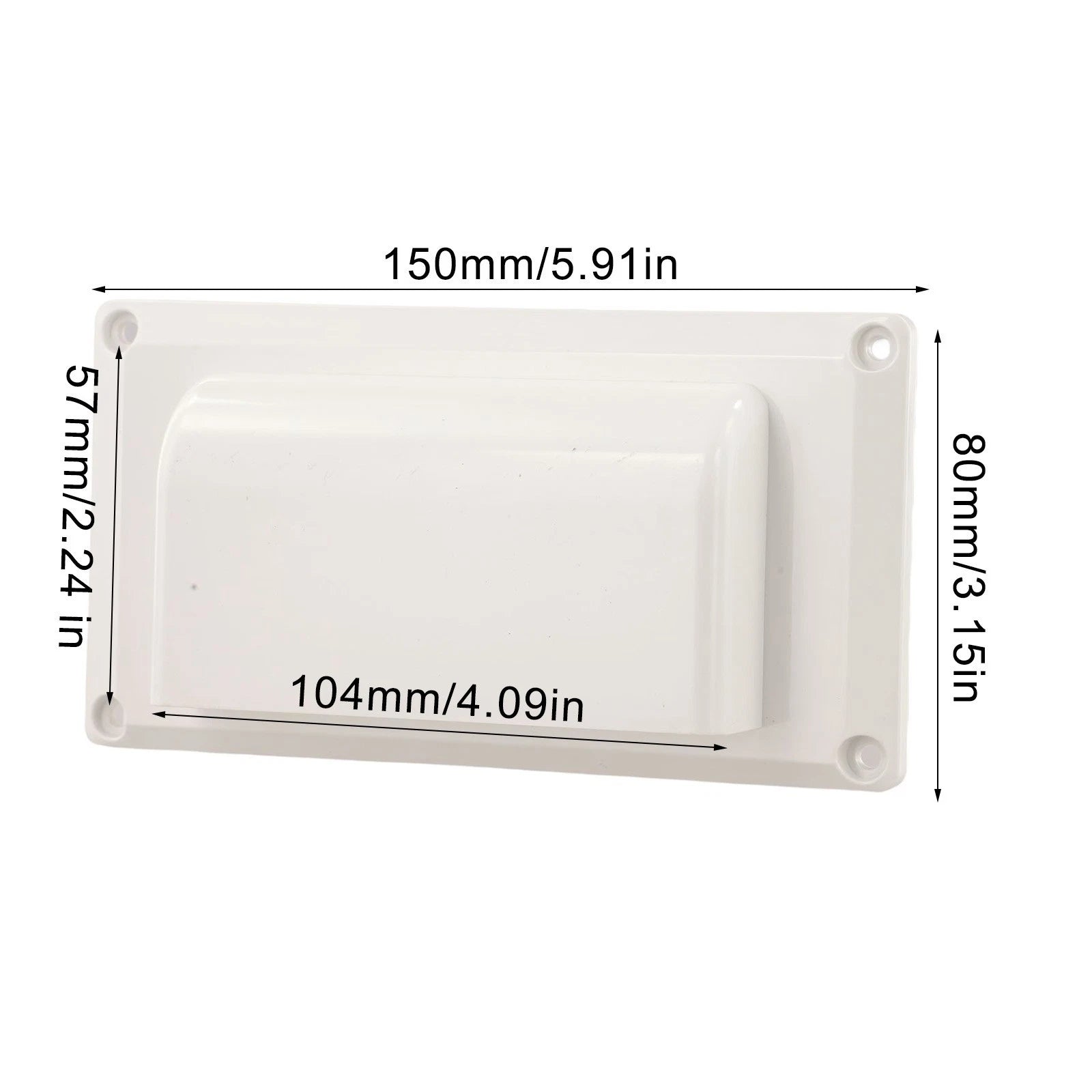 White ABS RV Side Vent Cover for Trailer Boat Yacht