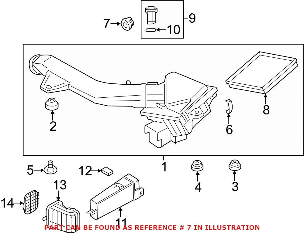 Air Filter Housing Lid Clip for BMW 335i, 335i GT, 335i xDrive (2007–2013)
