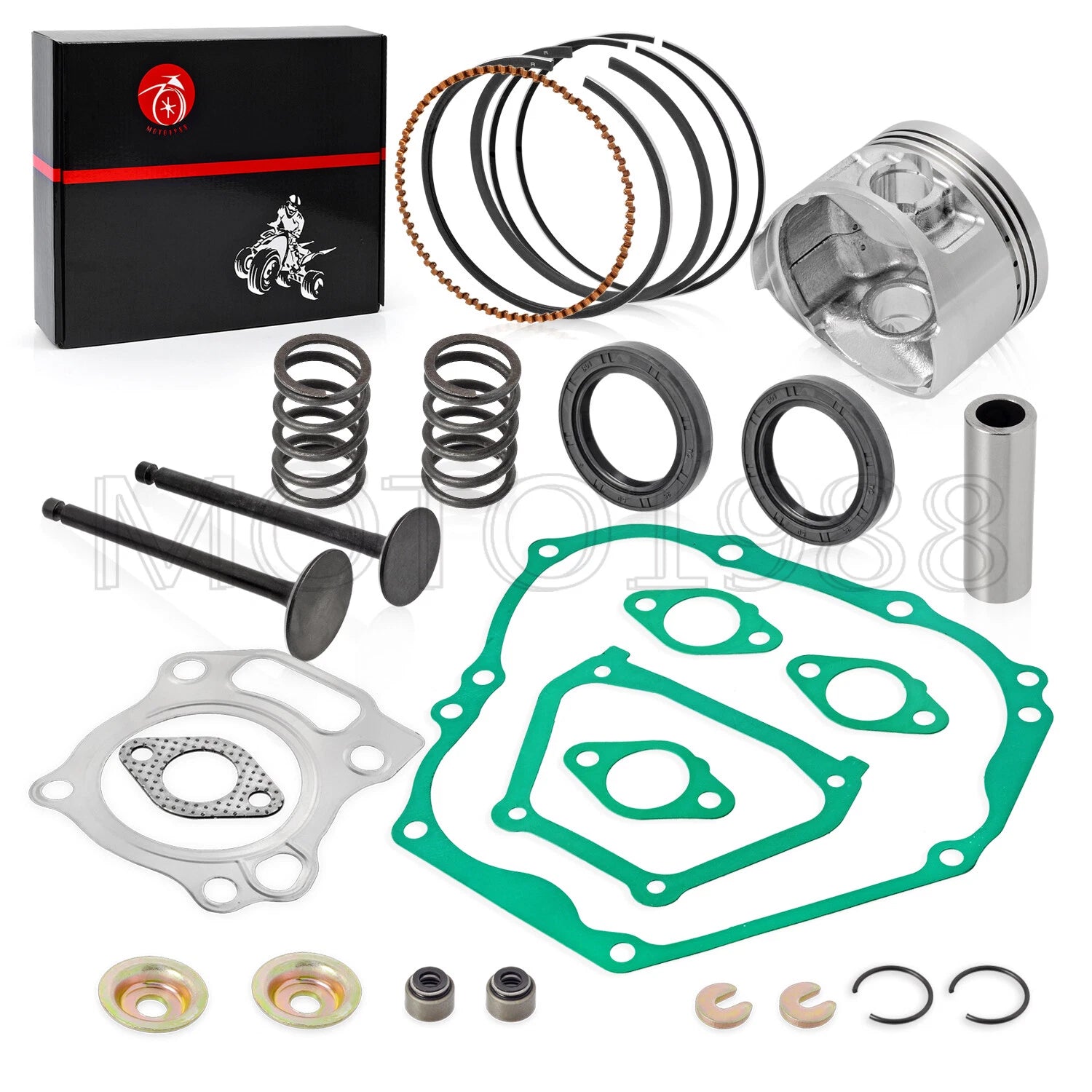 Top End Kit for Yamaha Golf Cart G16 G20 (STD Piston, Intake, Exhaust Valve, Gasket)