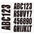 Set of 4 Decal A-Z & 0-9 Registration Stickers for Boat Black