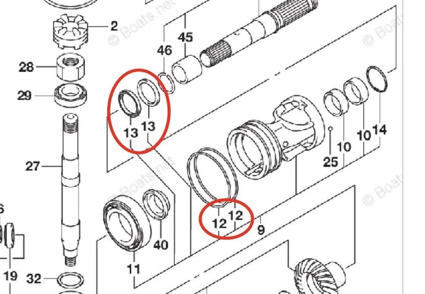 Lower Unit Seal Kit for Suzuki DF325 DF350 (4 Stroke) 09282-45001