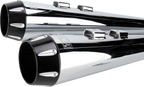 Bassani Exhaust Megaphone Mufflers for - Chrome/Black, Fluted, Performance Baffle
