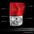 Right Side Taillight for Toyota Tundra (2007–2009) OE Style Chrome Housing Red Lens