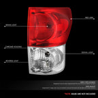 Right Side Taillight for Toyota Tundra (2007–2009) OE Style Chrome Housing Red Lens