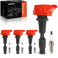 Set of 4 Ignition Coils & Iridium Spark Plugs for Hyundai Sonata (2015–2019)