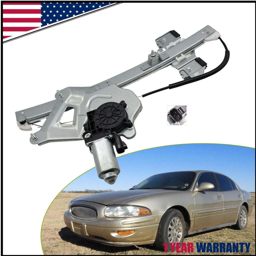 1x Front Driver Left Window Regulator W/Motor for Buick LeSabre (2000–2005)