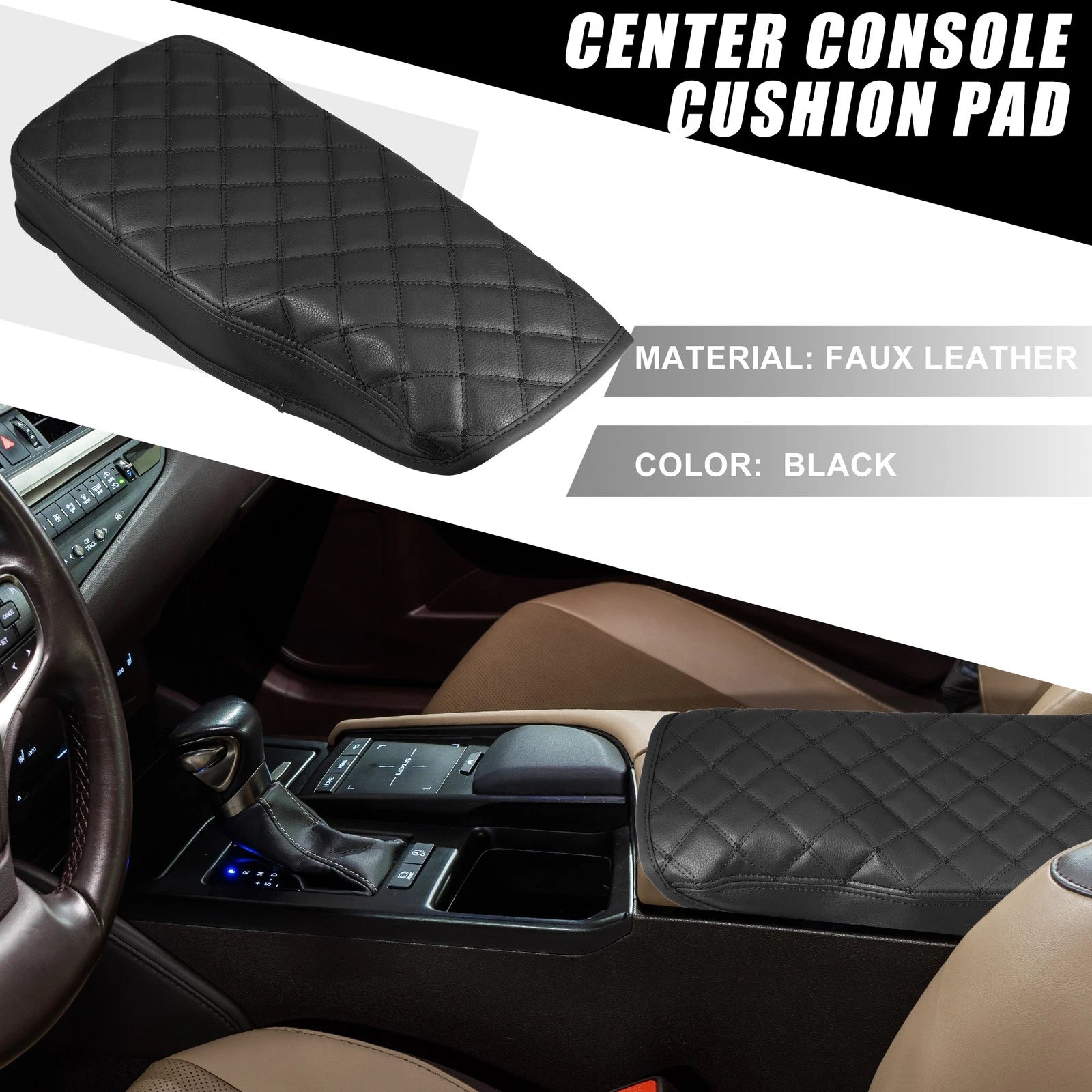 Center Console Armrest Cover for Lexus ES330 ES350 (2005–2009) Black
