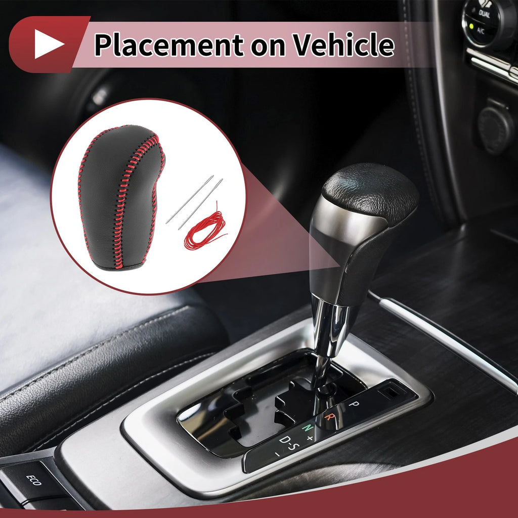 1 Pc Gear Shift Knob Cover for Subaru Forester (2014–2017) Black Red