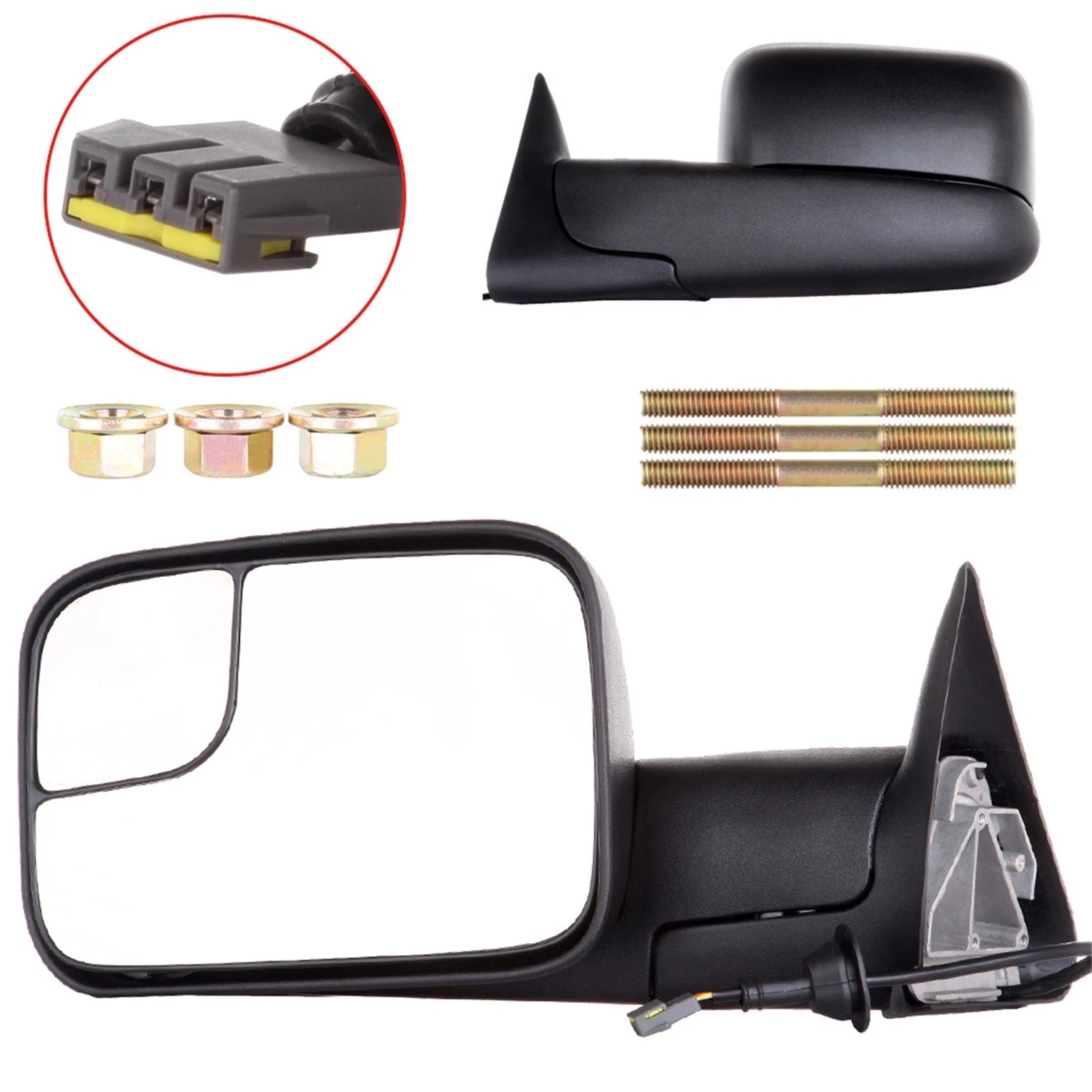 Set of 2 Power Tow Extend Flip Up Side Mirrors for Dodge Ram 1500-3500 (1994–1997)