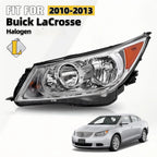 Halogen Headlight Chrome Left Driver Side for Buick LaCrosse (2010–2013)