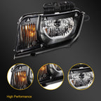 Left Side Headlight with Bulbs for Chevy Camaro (2010–2013) Black Housing