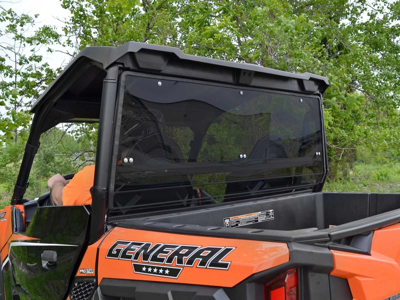 Heavy Duty Rear Dark Tinted Windshield for Polaris General (2016–2023)