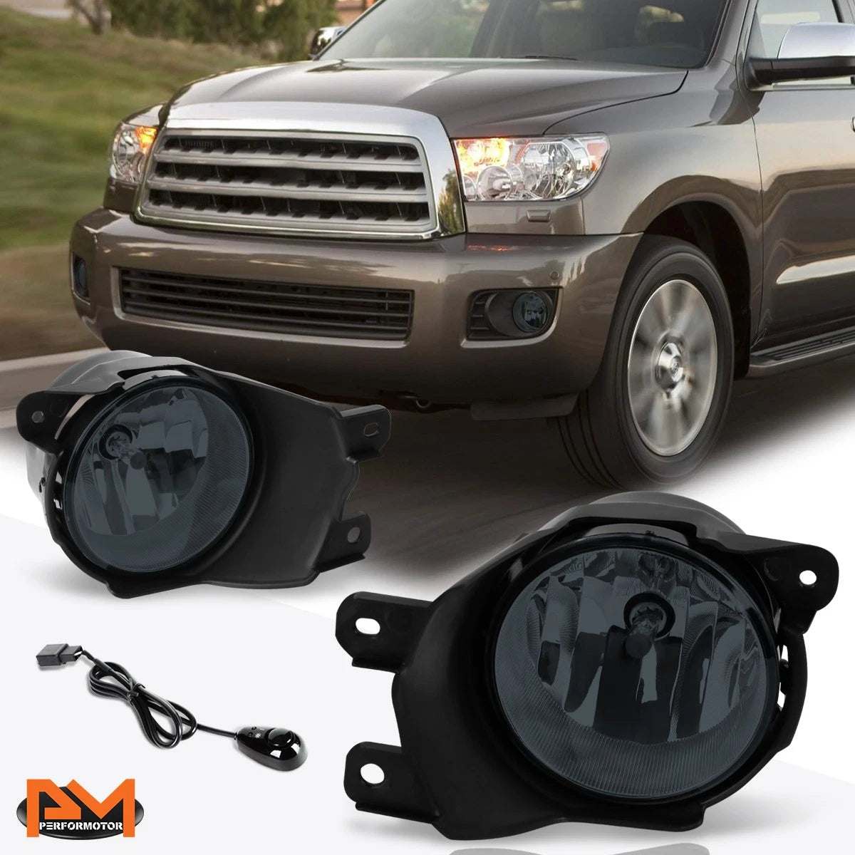 Fog Lights for Toyota Sequoia (2008–2016) - Smoke Lens, Switch Pair