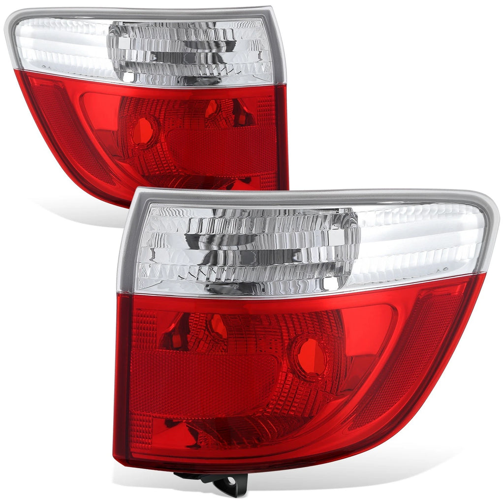 Set of 2 Chrome Housing Red Lens Parking Taillights for Dodge Durango (2011–2013)