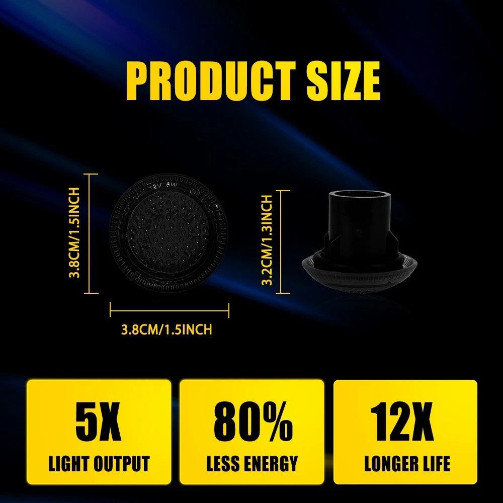 2X Smoked Amber LED Side Marker Repeater Light for Ford Transit Connect (2010–2021)