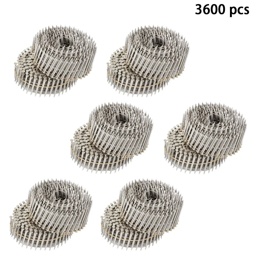 Set of 3600 Stainless Steel 15 Degree Ring Shank Siding Nails (1-3/4” × .09”)