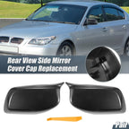 Rearview Mirror Cover Cap Black Carbon Fiber for BMW 5 Series 6 Series