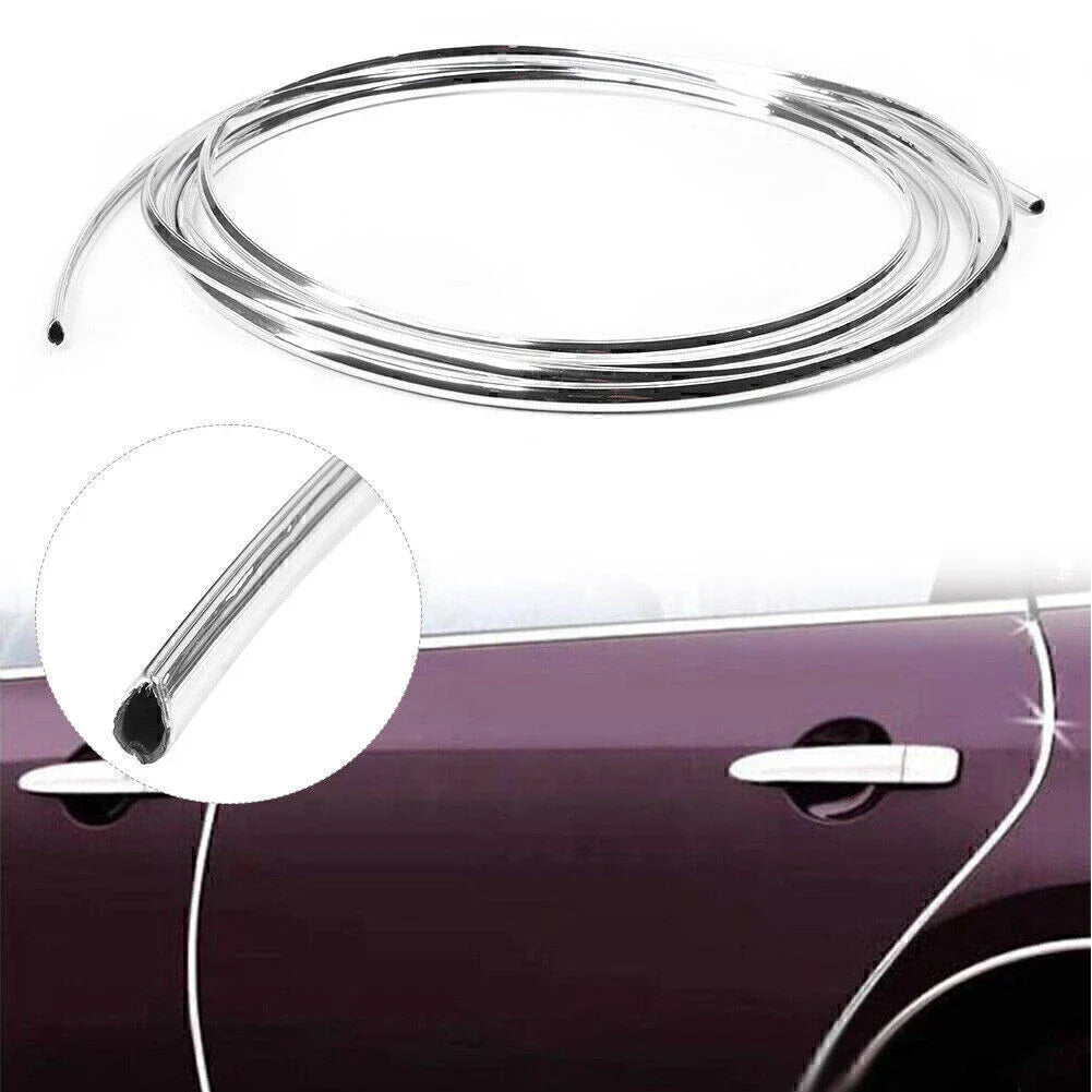 6M Chrome Car Door Edge Scratch Guard Protector Moulding Trim Strip