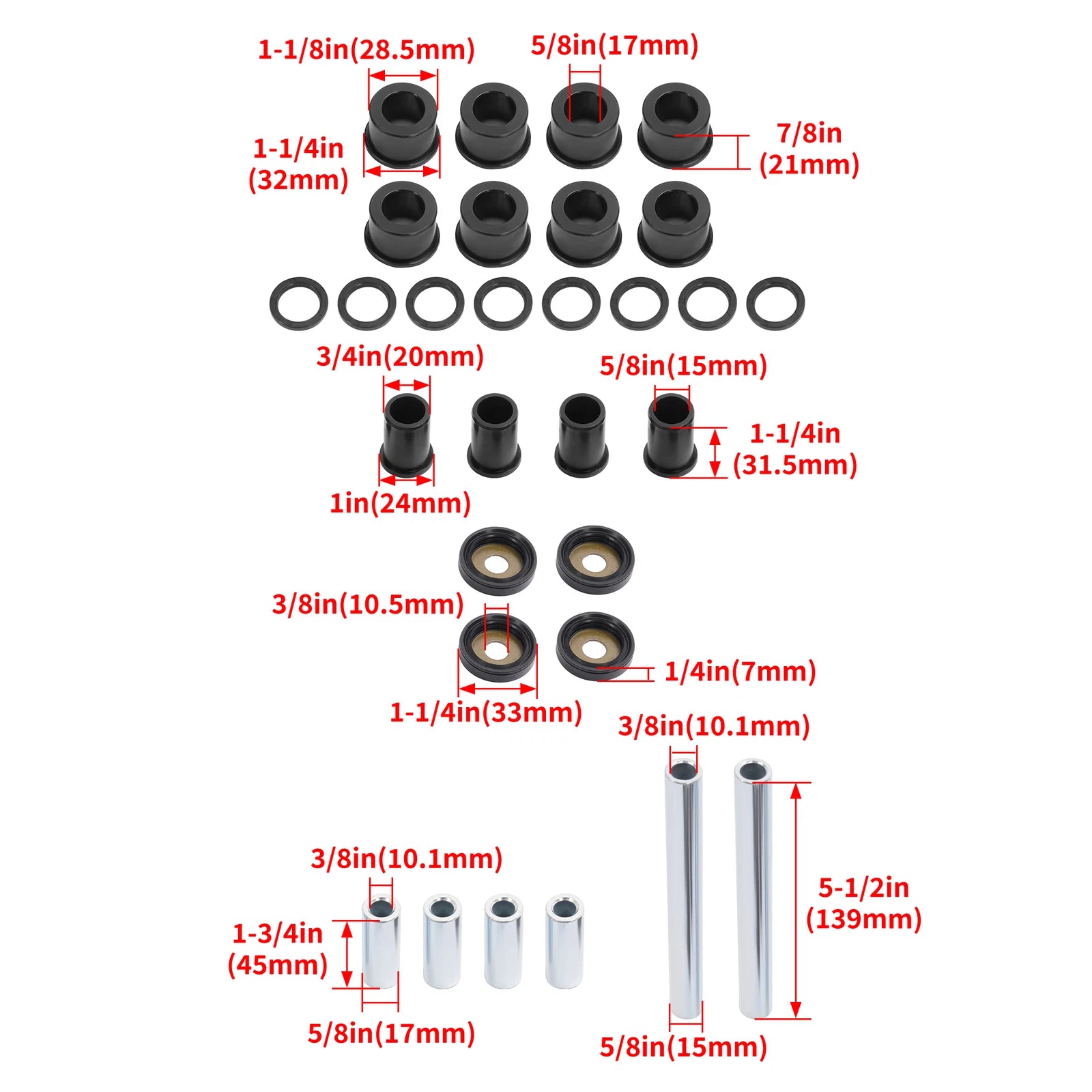 A Arm Bushing Kit for Honda Foreman 500 TRX500 (2005–2017)