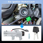 Ignition Lock Cylinder w/ 2 Key for Nissan Versa (2007–2012) D8700ZW80A/D8700EL50A