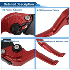 Adjustable Short Brake Clutch Lever Set for Honda Monkey 125 (2019–2024) Red