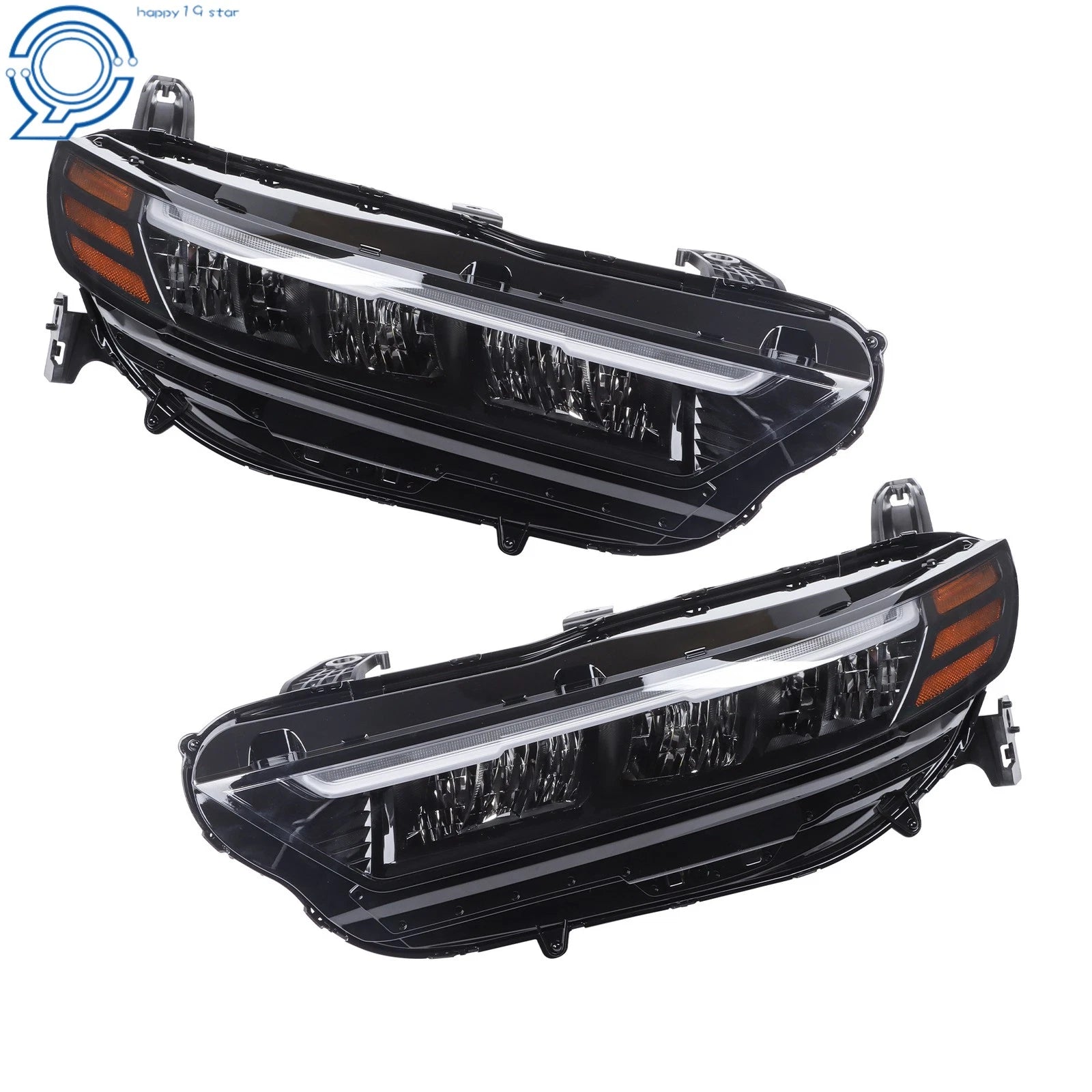 2X Full LED Headlight for Honda Accord (2023–2024) Black w/DRL Pair