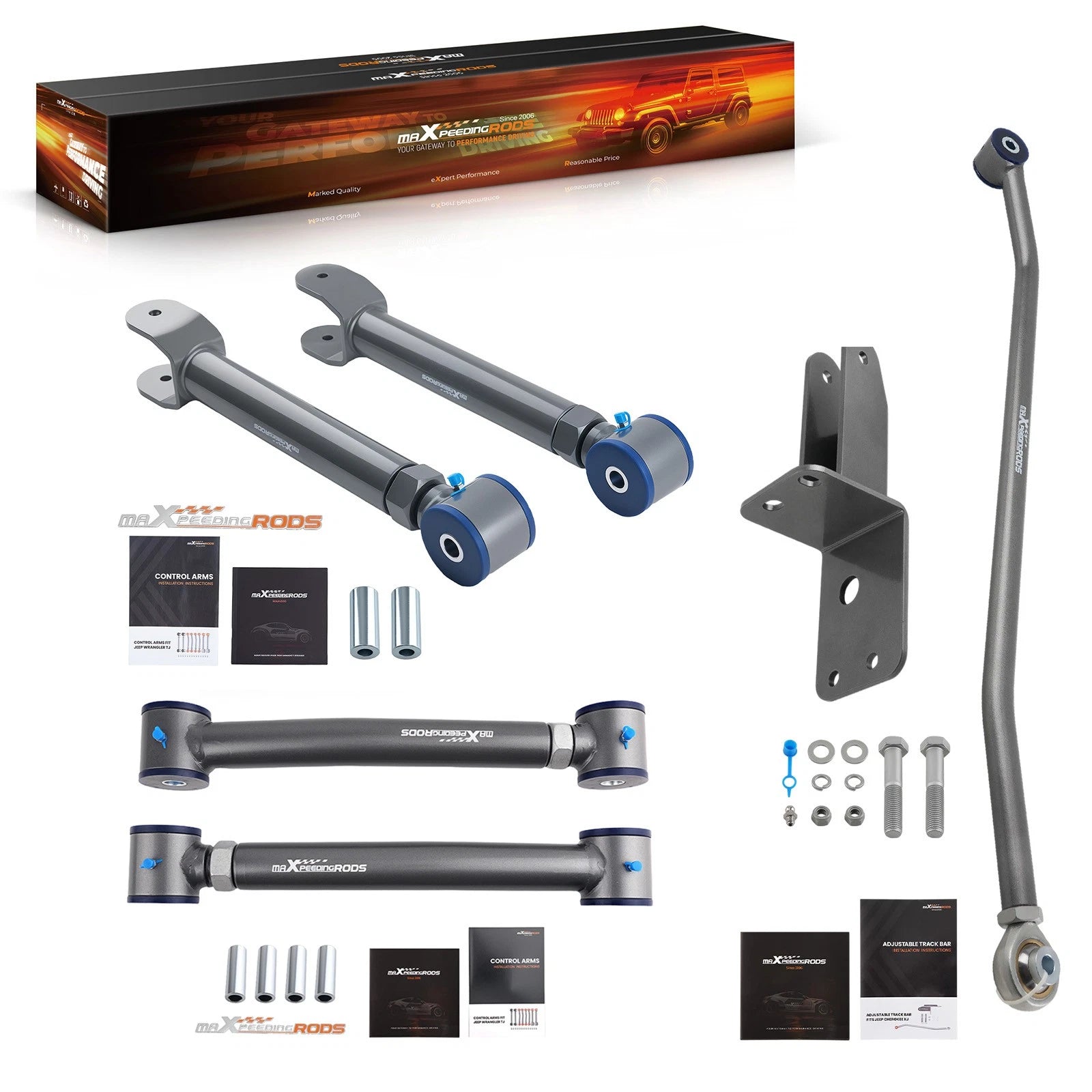 Front Control Arms Track Bar Bracket for Jeep Cherokee XJ (1984–2001) 4"-6.5" Lift
