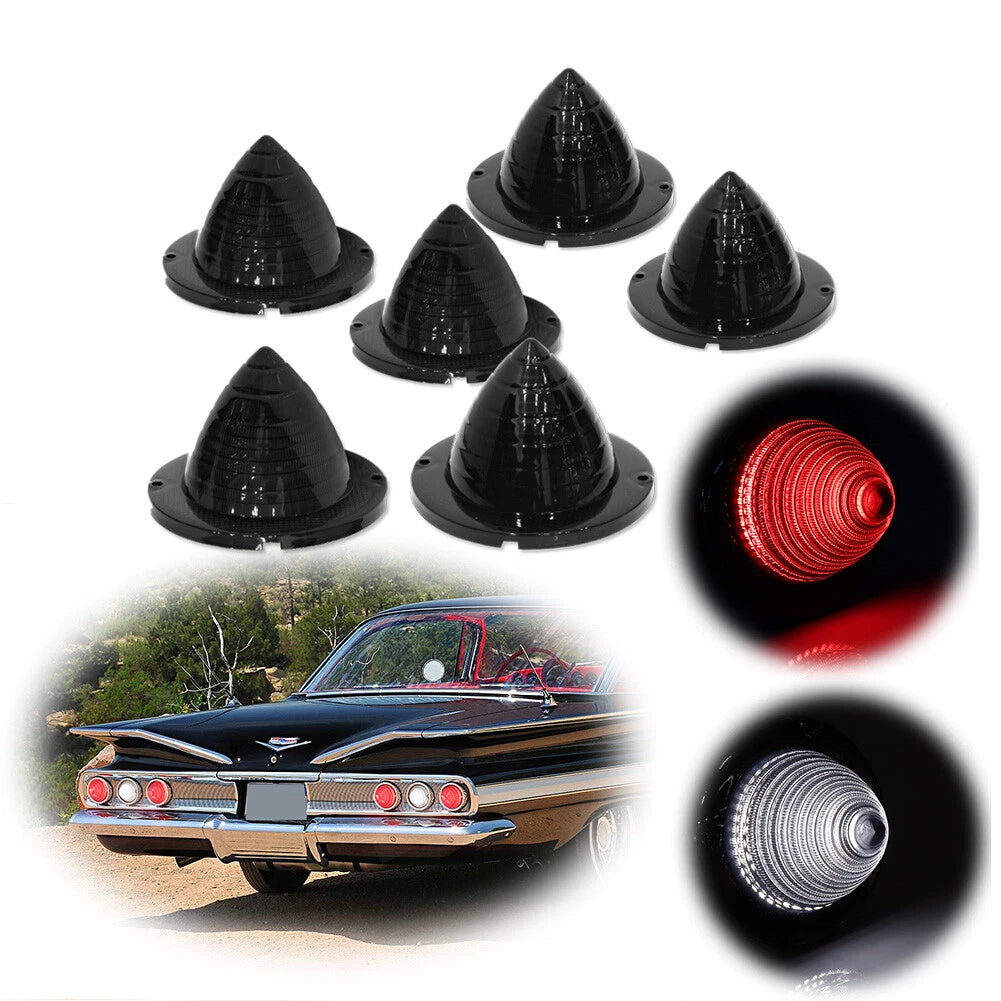 Set of 2 Smoked Tail Light & Backup Lamp Lens Assemblies for Impala (1960–1961)