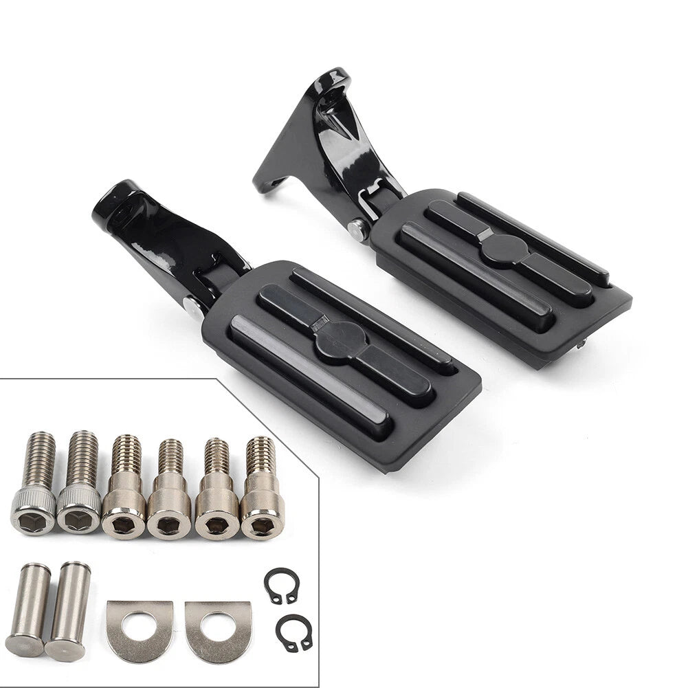 Black Rear Passenger Footpeg Bracket for Harley Electra Glide Road King (1993–2023)