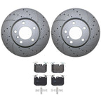 Front Brake Kit 330mm Drilled Rotors TRW Low-Met Pad for BMW E91 E92 F23 F30 F36 (2007–2019)